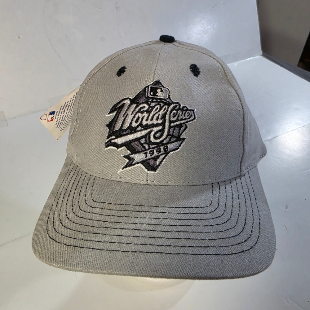 Vintage 1996 World Series MLB Hat Logo 7 LogoAthletic Grey Snapback NWT